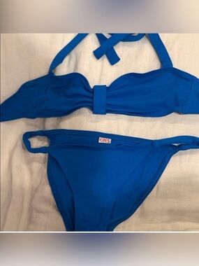 Eres Blue Bandeau Bikini Set